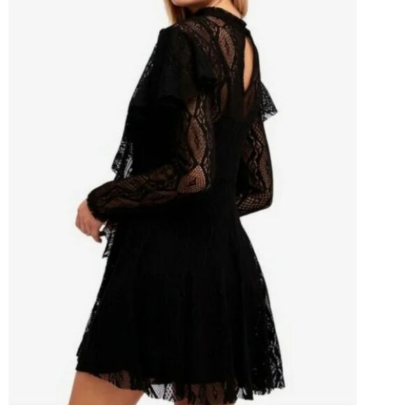 Free People Rock Candy Lace Long Sleeve Mini Dress Small NWT - Picture 5 of 6